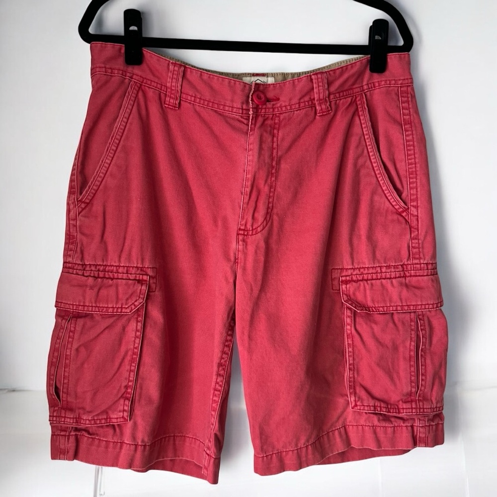 St. John’s Bay Men's Legacy Cargo Shorts Red Size 34 Classic Fit 100% Cotton